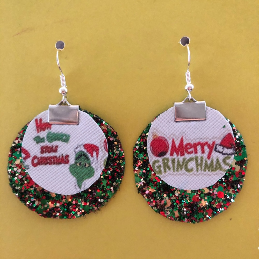 Layered leather earrings